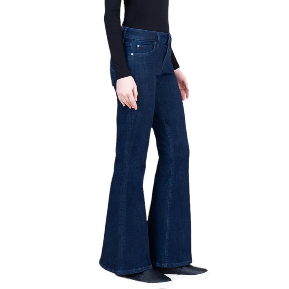 EUC Level 99 Flare Jeans in Rinse 26 2 Dark wash denim - Picture 2 of 16